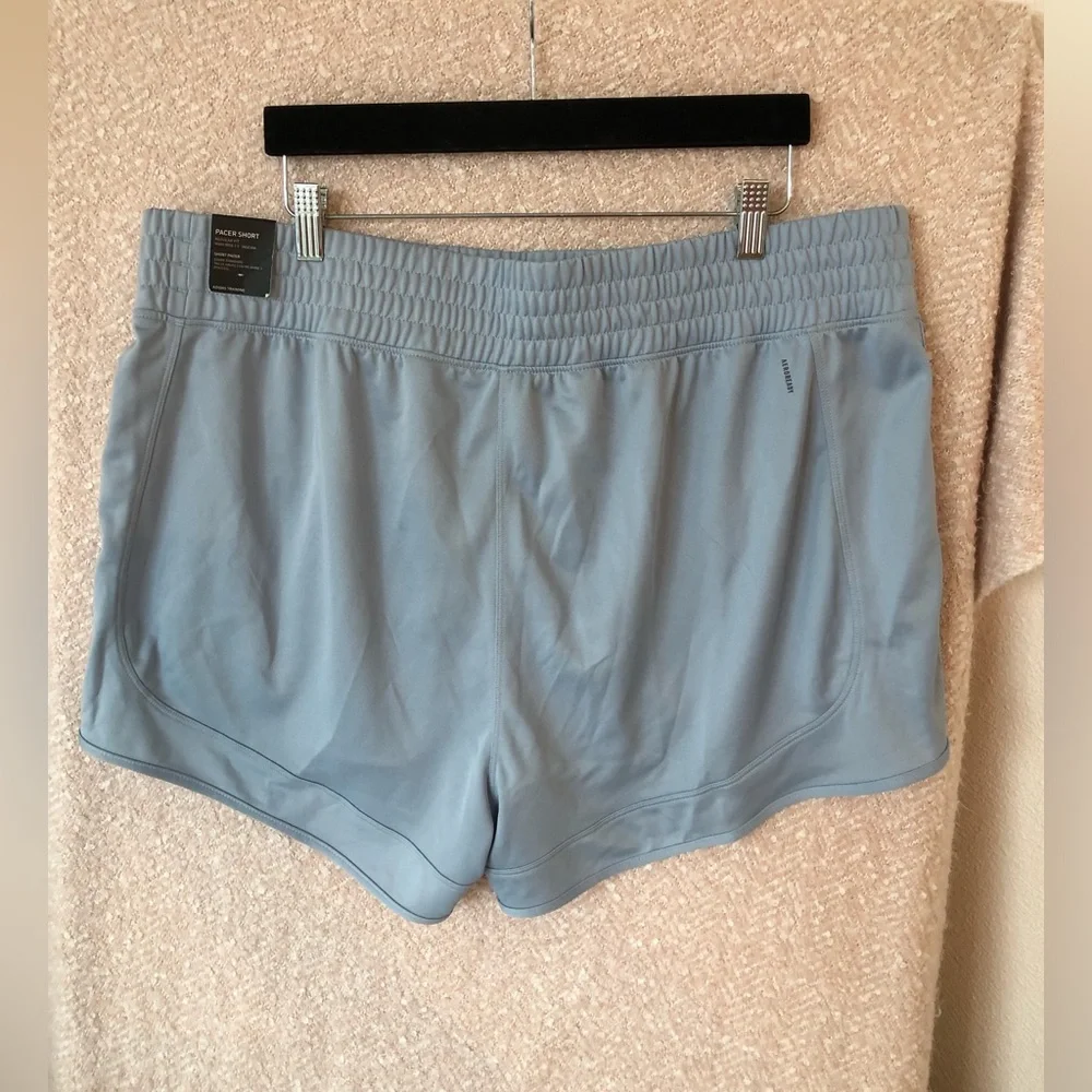 adidas Women's Slate Blue High-Waist Athletic Shorts